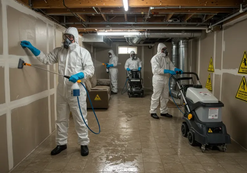 Basement Moisture Removal and Structural Drying process in Salado, TX